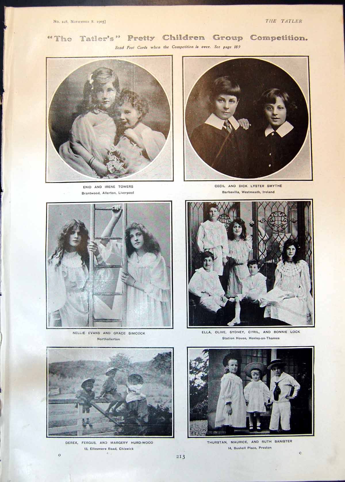 Old Antique Print Childrens Group Competition Norman Doorway Kilpeck 1905 20th