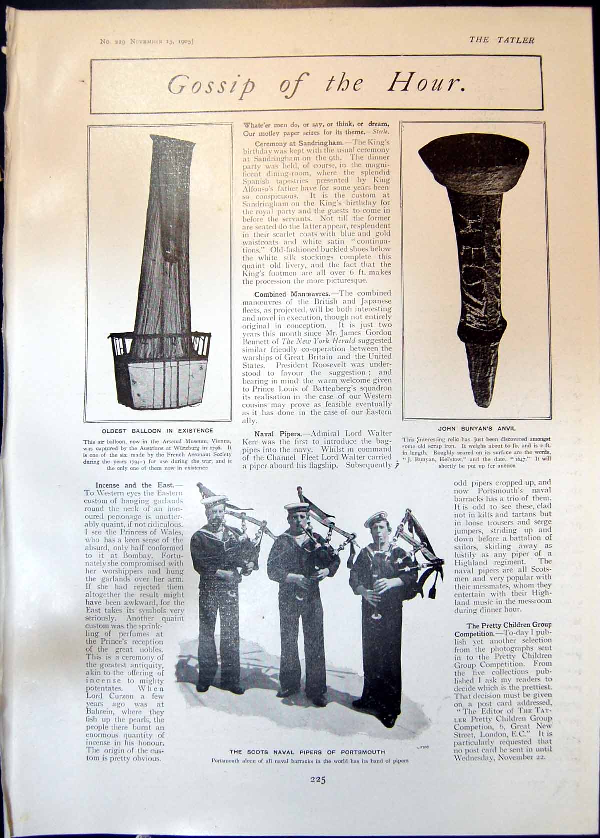 Old Naval Pipers Portsmouth Princess Royal New Peer Forbes Leith 1905 20th