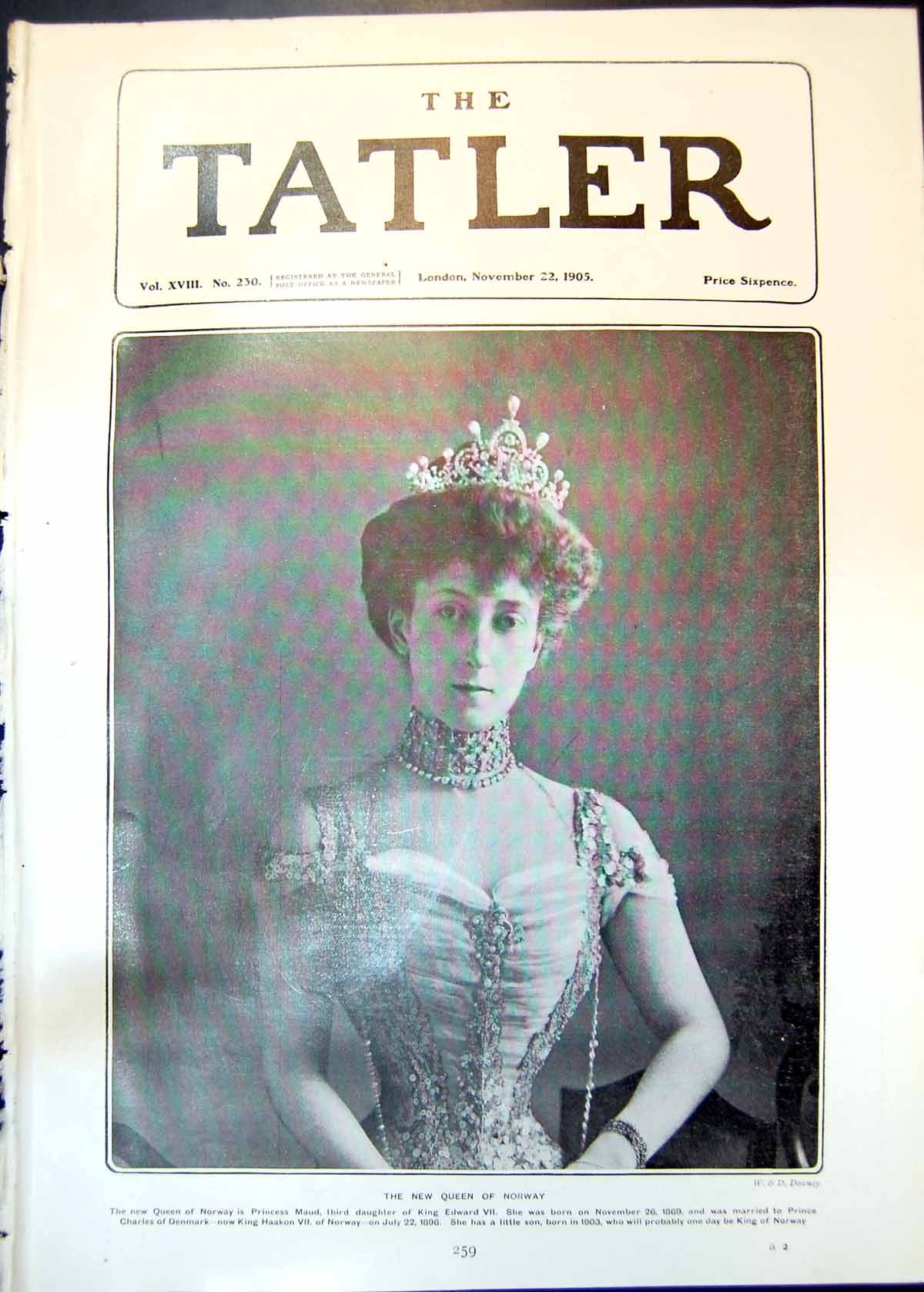 Antique Print New Queen Norway Princess Maud Daughter King Edward Vii 1905 20th