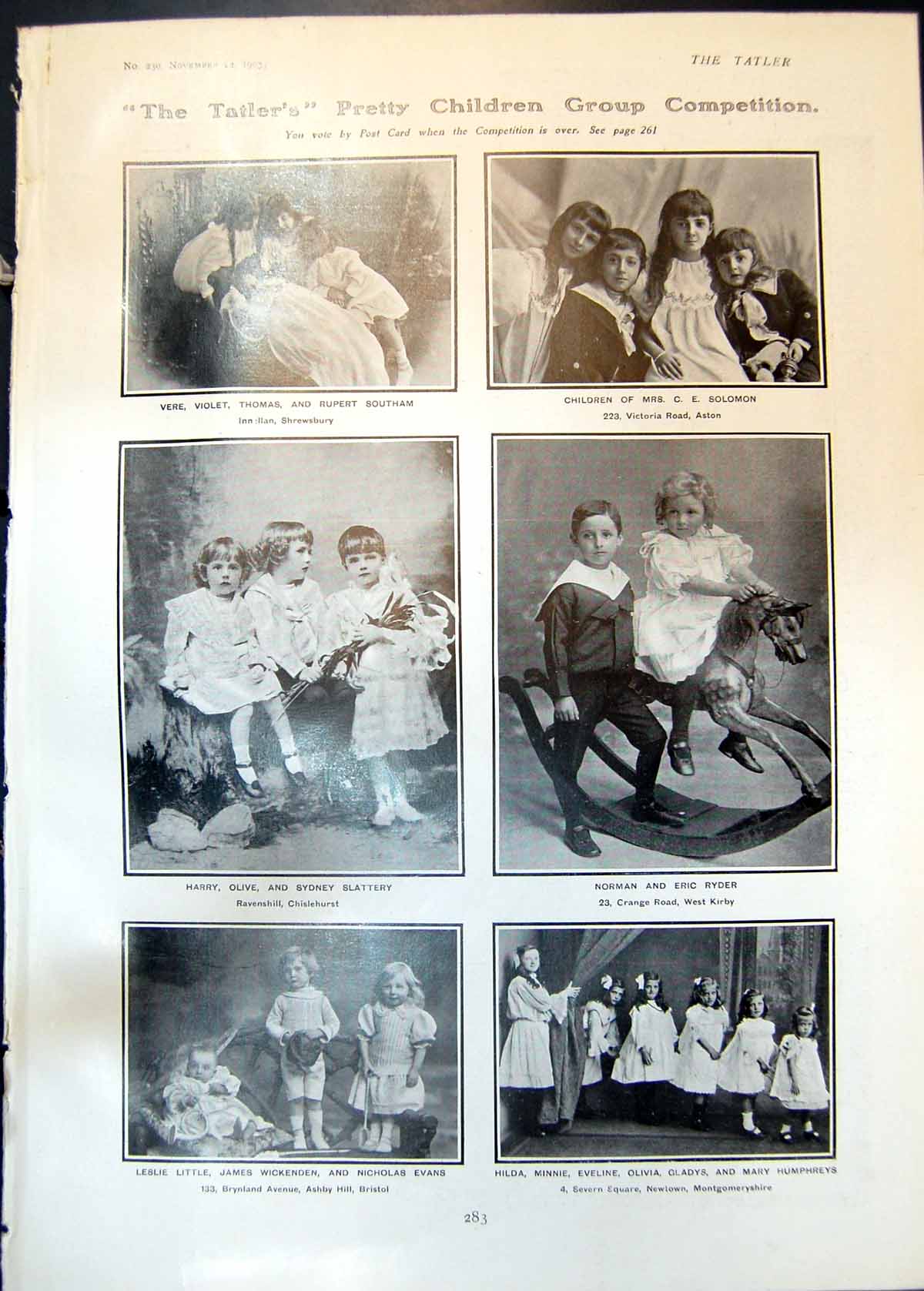 Old Childrens Group Competition Ulysses Isle Corfu Devonshire Lane 19 20th