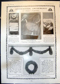 Antique Print Christmas Decoration Evergreens Child Feeding Puss Puss 1905 20th