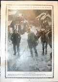 Old Print Humour Christmas G Armour Sportsman Tired Horse Men Table 1905 20th