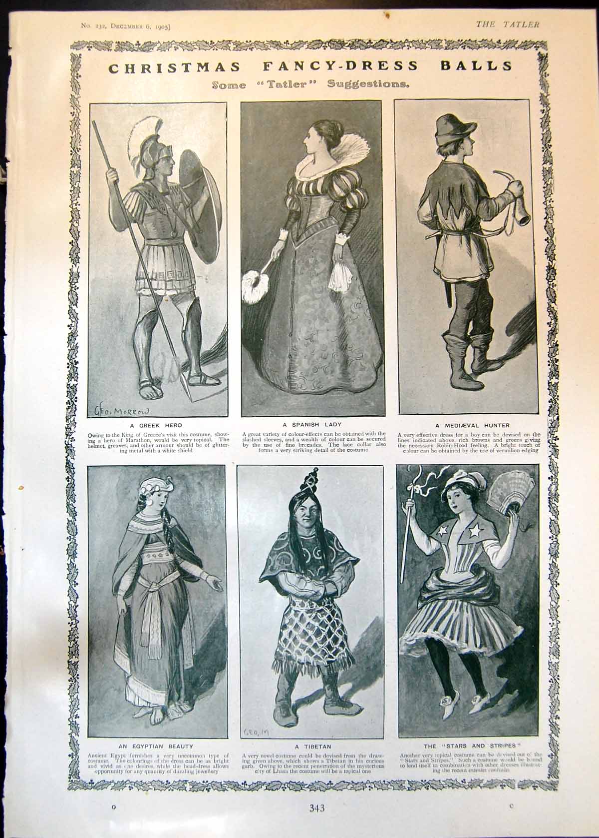 Old Christmas Fancy Dress Balls Greek Hero Tibetan Wasted Rehearsal19 20th