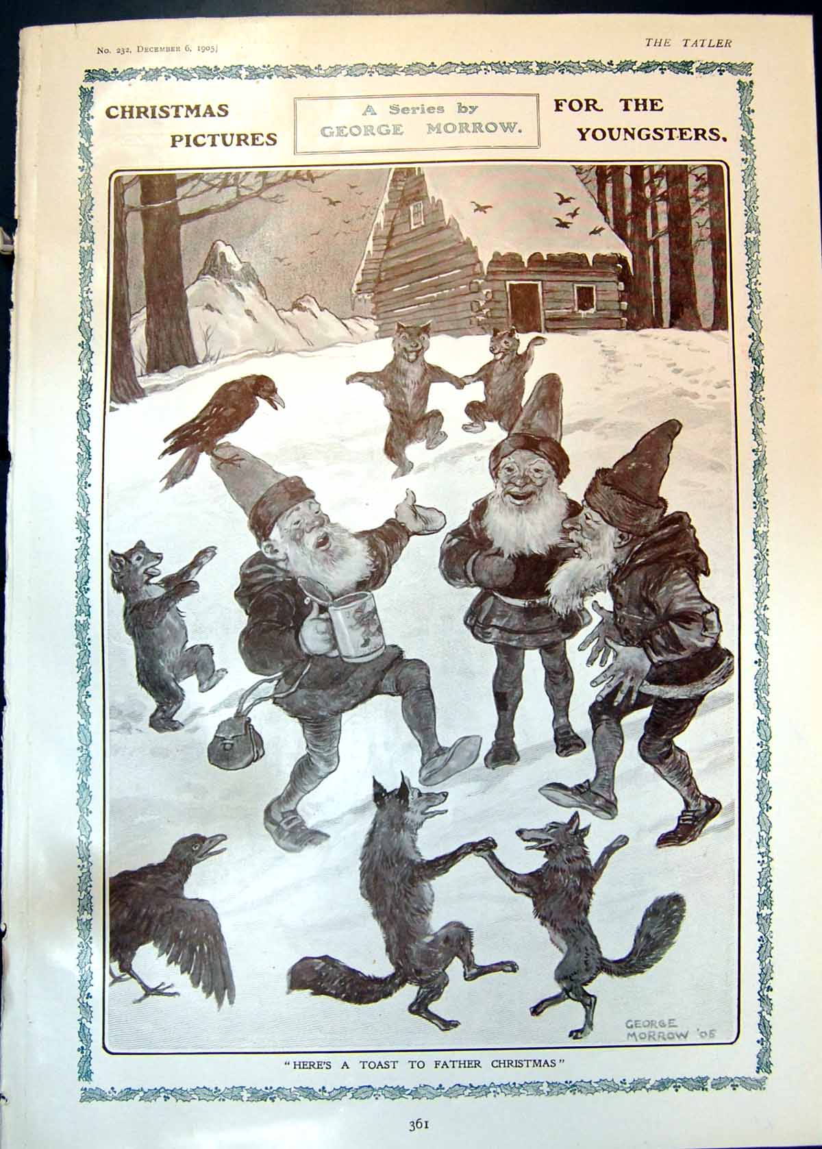 Old Christmas Youngsters Toast Father Christmas Train Fairyland 1905 20th