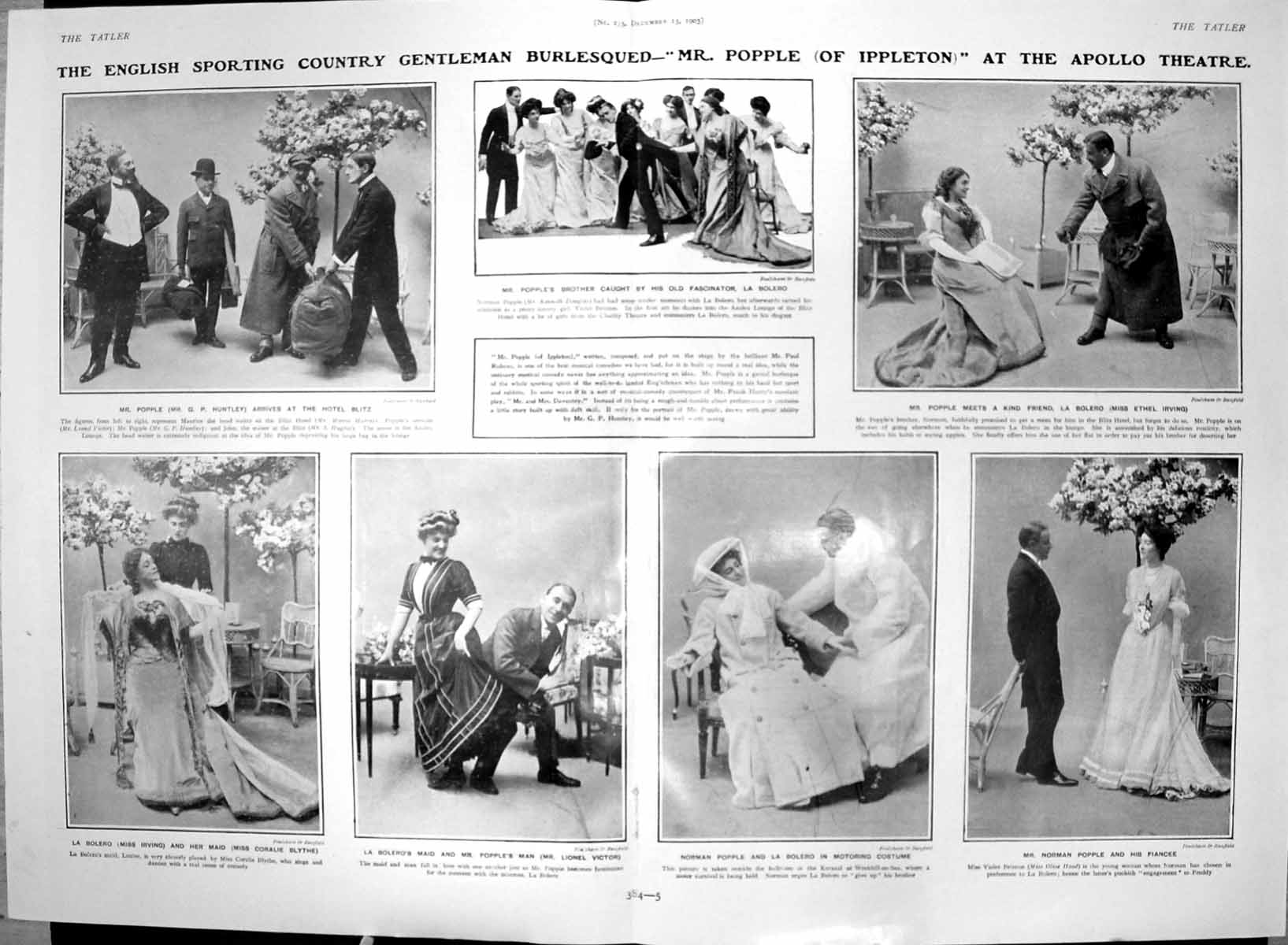 Antique Old Print Mr Popple Ippleton Apollo English Sporting Gentleman 1905