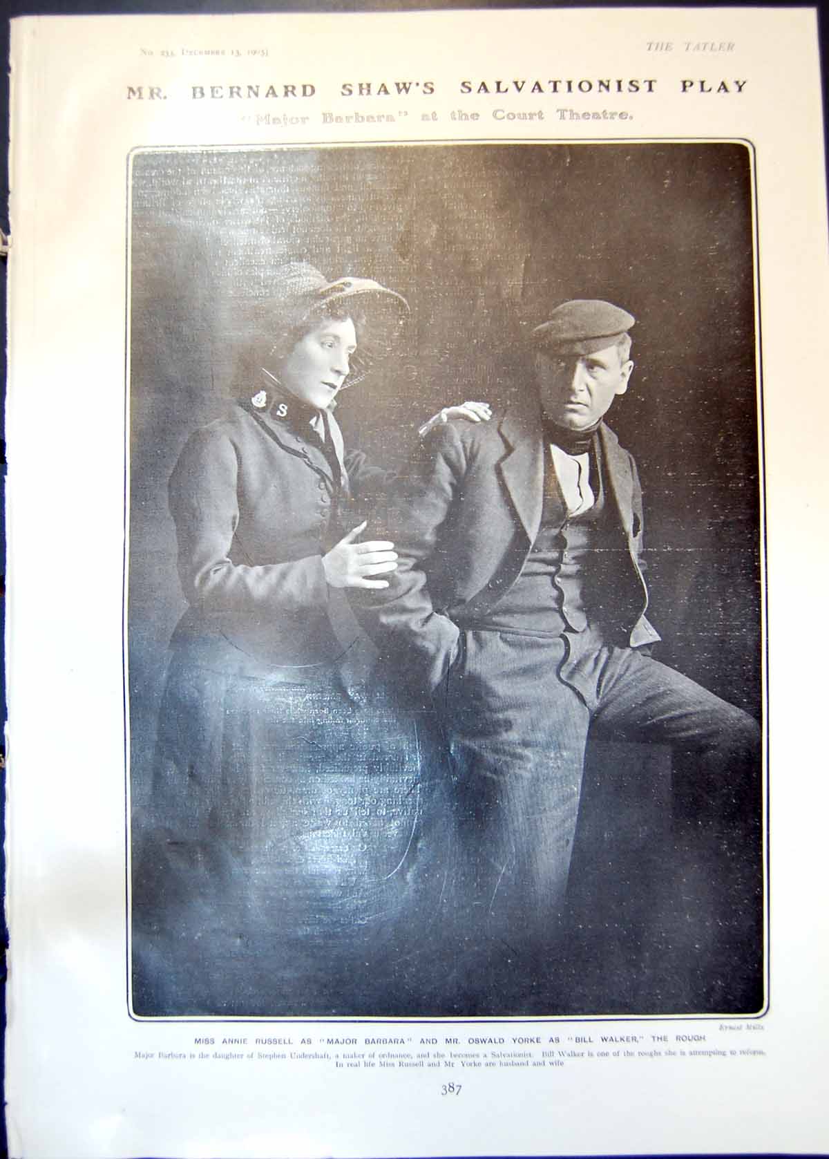 Antique Print Major Barbara Annie Russell Oswald Yorke Nursery Prison 1905 20th