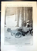 Antique Print Humour Couple Car Gretna Green Chestnut Christmas Boxer 1905 20th