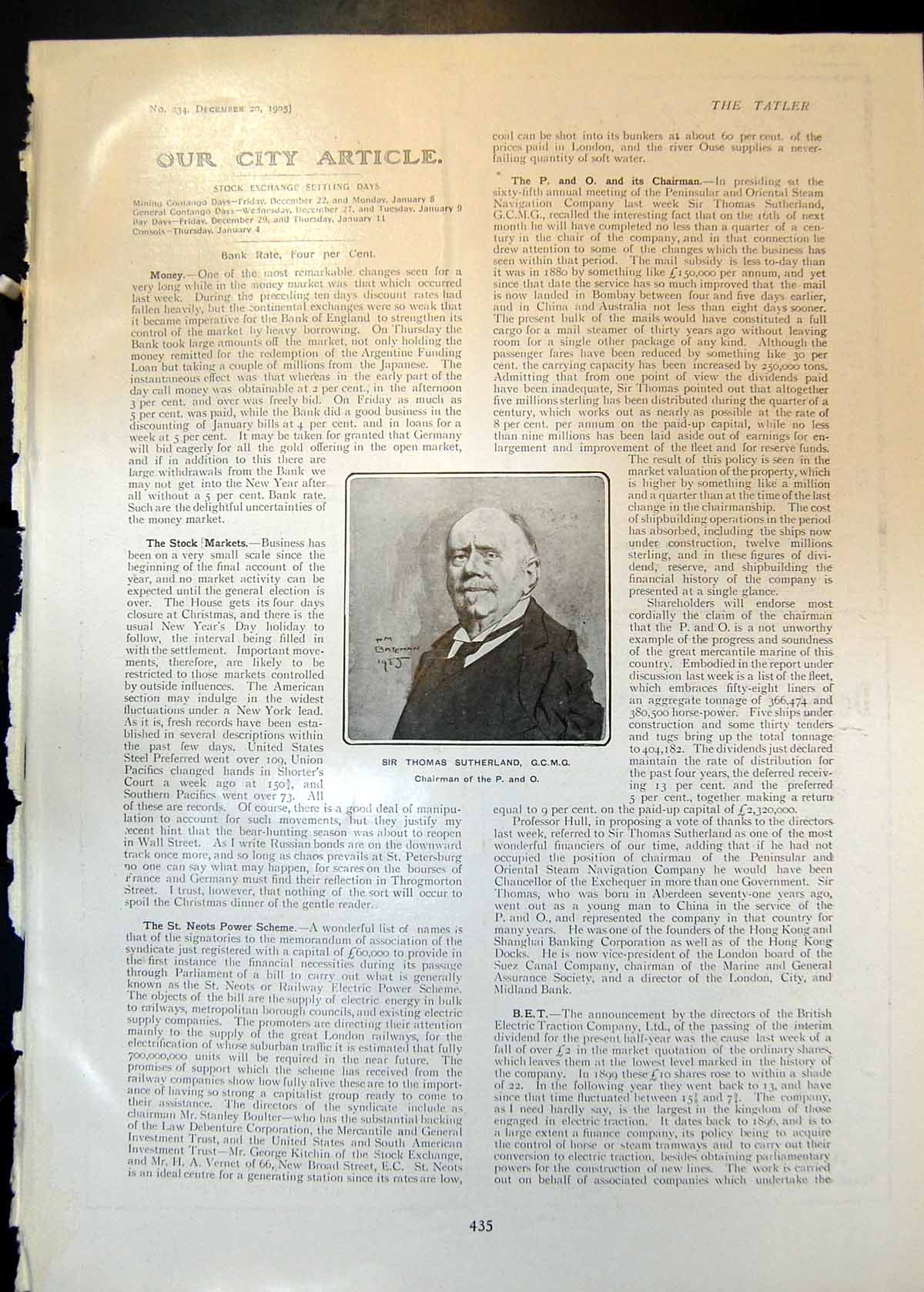 Old Sir Thomas Sutherland P O Henry Cosmo Bonsor S E Railway Co 1905 20th
