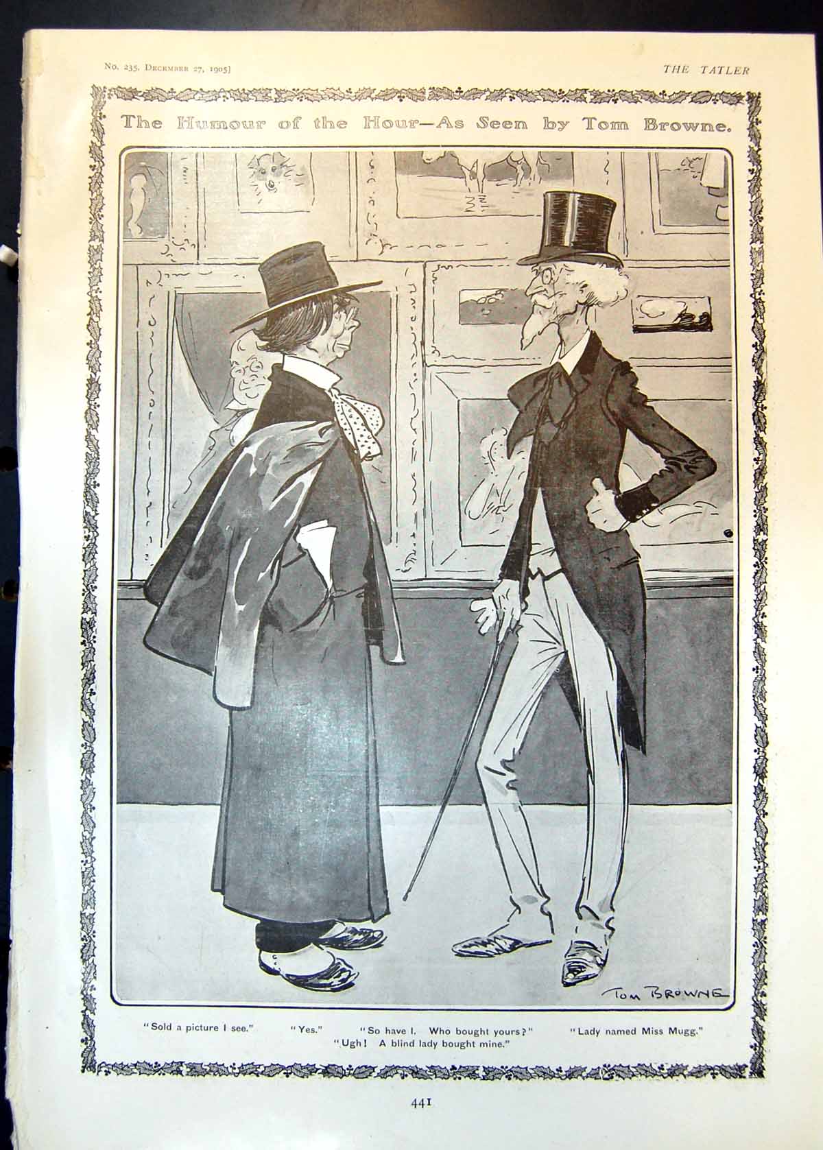 Old Humour Tom Browne Artists Pictures Cover Book Bilberry Wood 1905 20th