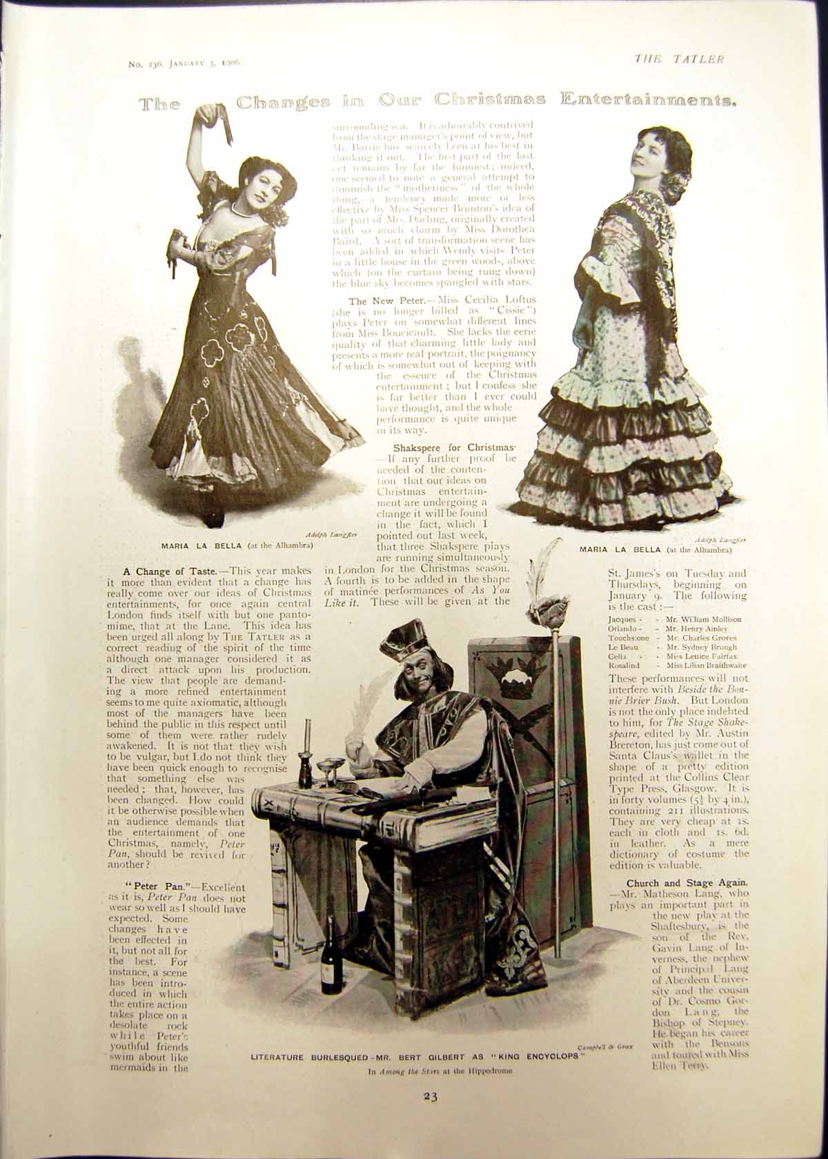 Old Maria La Bella Bert Gilbert King Encyclops Florence Smithson 1906 20th