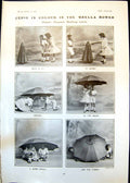 Antique Print Cupid Colour Brella Bower Nippers Shade Umbrella Peep Bo 1906