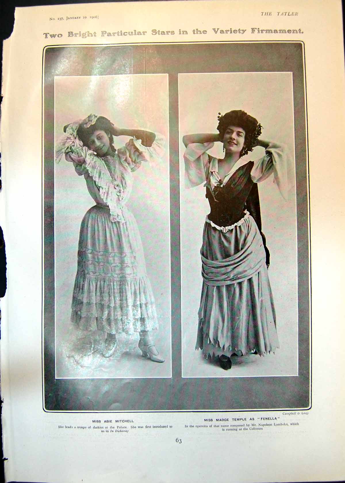 Antique Old Print Abie Mitchell Madge Temple Fenella Kitchen Aston Hall 1906