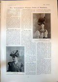 Old Print Skating Hat Felt Hat Hemery New Darracq World Record Speed 1906 20th