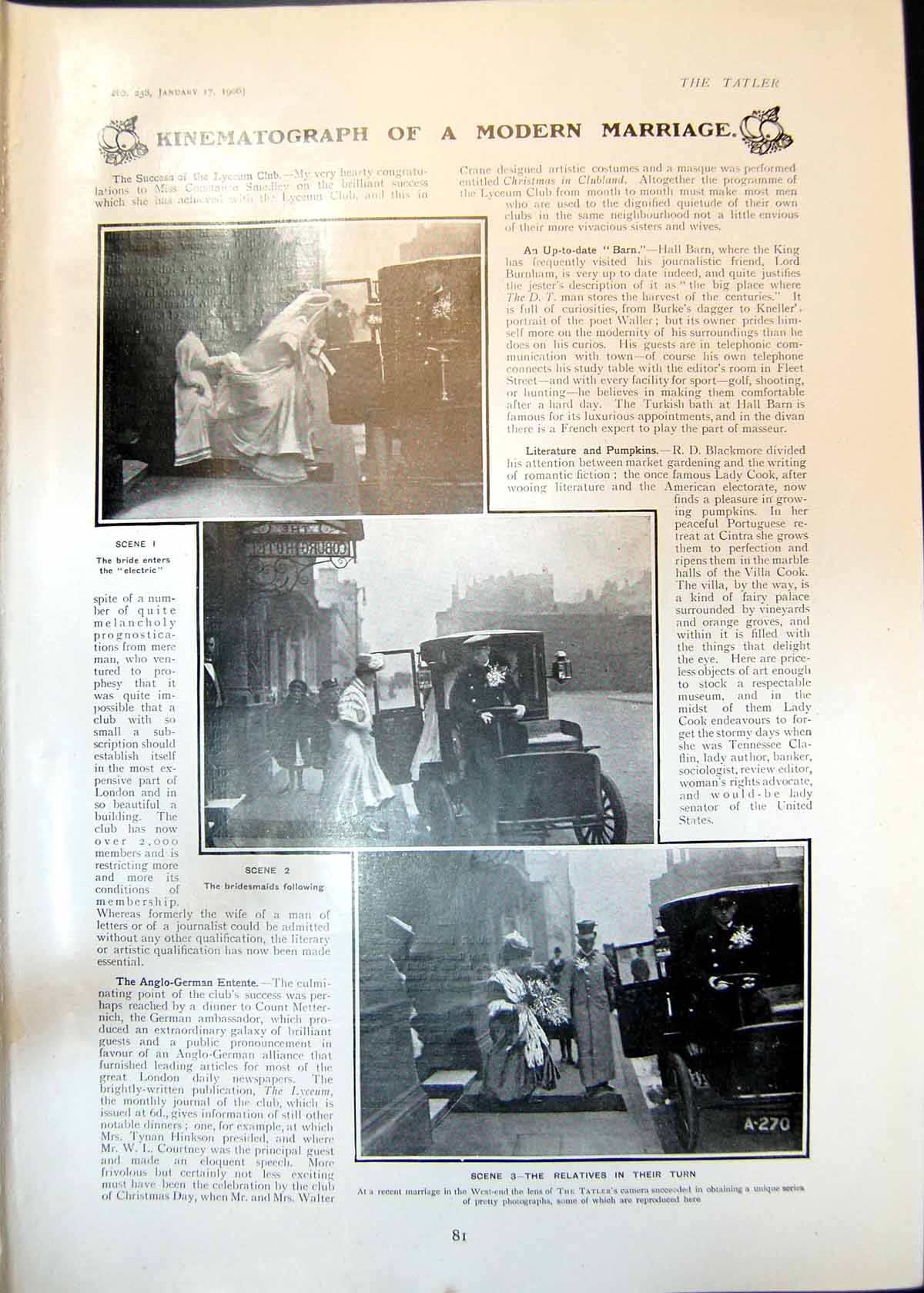 Old Bride Entering Electric Car Bridesmaids Louise Imogen Guiney 1906 20th