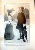 Antique Print Humour Hour Tom Browne No Followers Clergman Outside Cri 1906