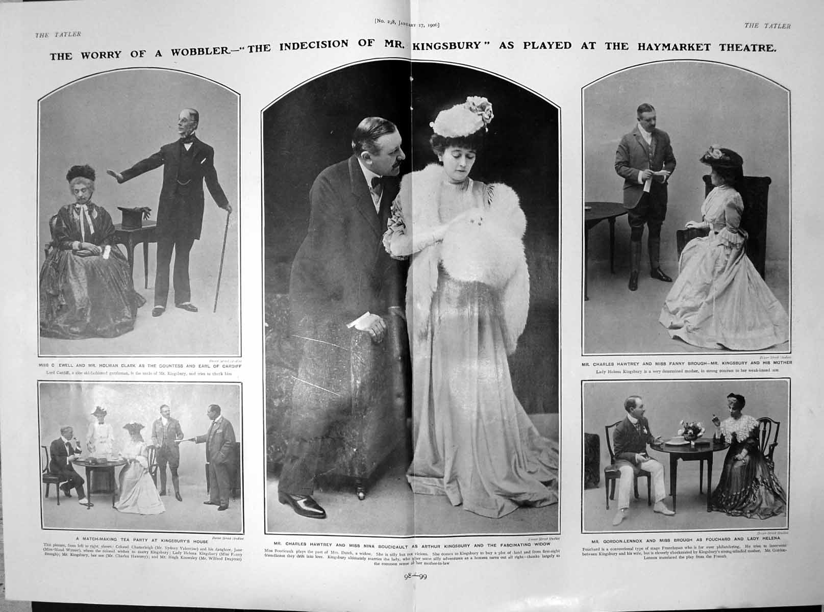 Old Indecision Mr Kingsbury Haymarket Charles Hawtrey Fanny Brough190 Victorian