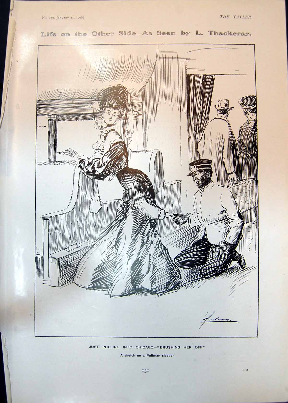 Old Life Other Side L Thackeray Pullman Sleeper Brush Lady Girl Italy