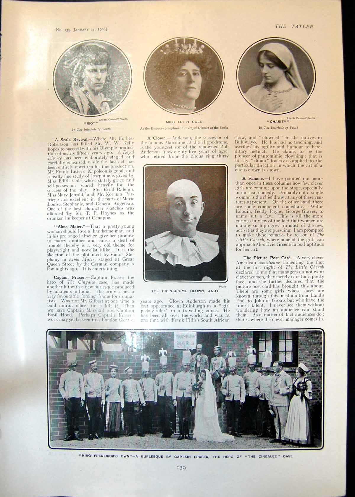 Old Print King Fredericks Own Edith Cole Countess Lucan Tankerville 1906 20th