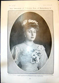 Original Old Antique Print Betrothal Princess Ena Battenburg Polar Bear 1906