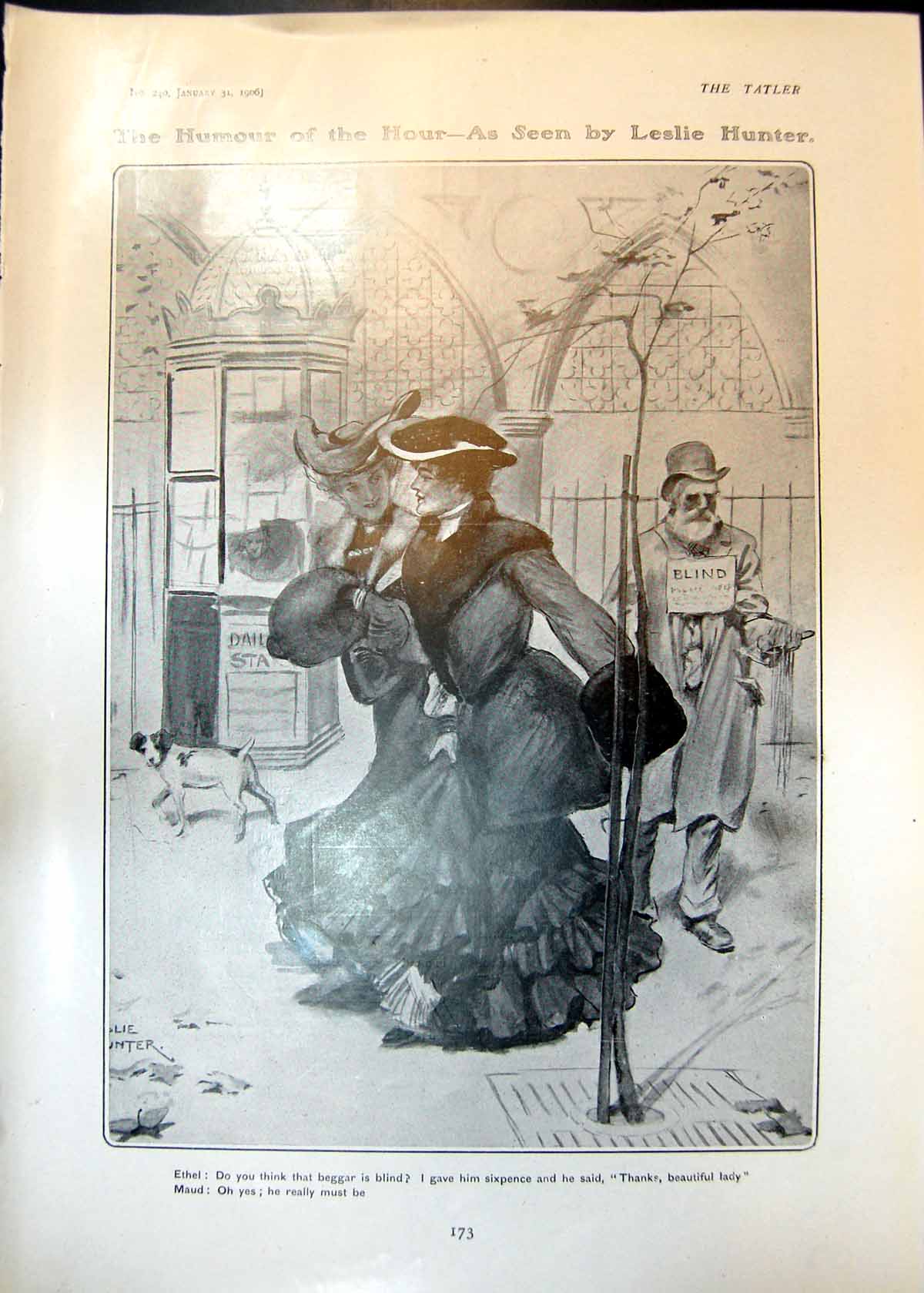 Old Humour Leslie Hunter Blind Beggar Queen Marys Coronation Chair190 Victorian