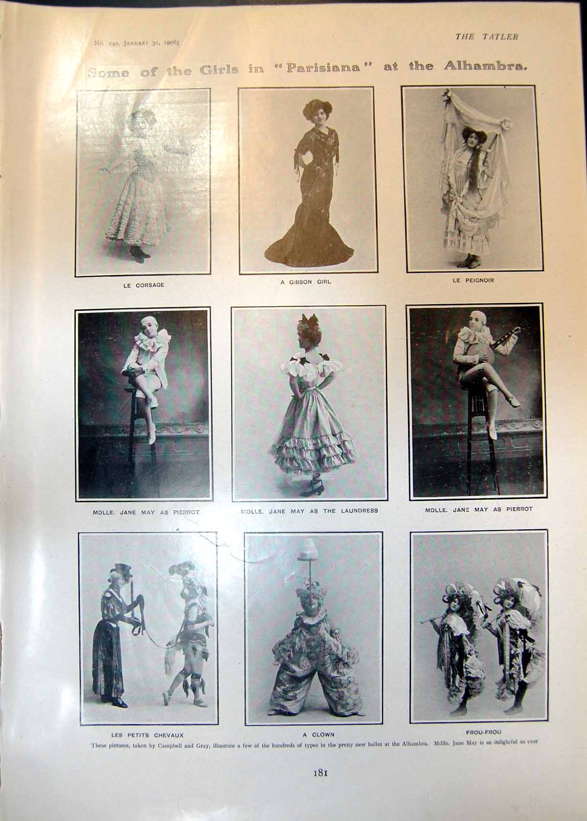 Old Girls Parisiana Mdlle Jane May Frou-Frou Lady Harding Edith Villi 19th