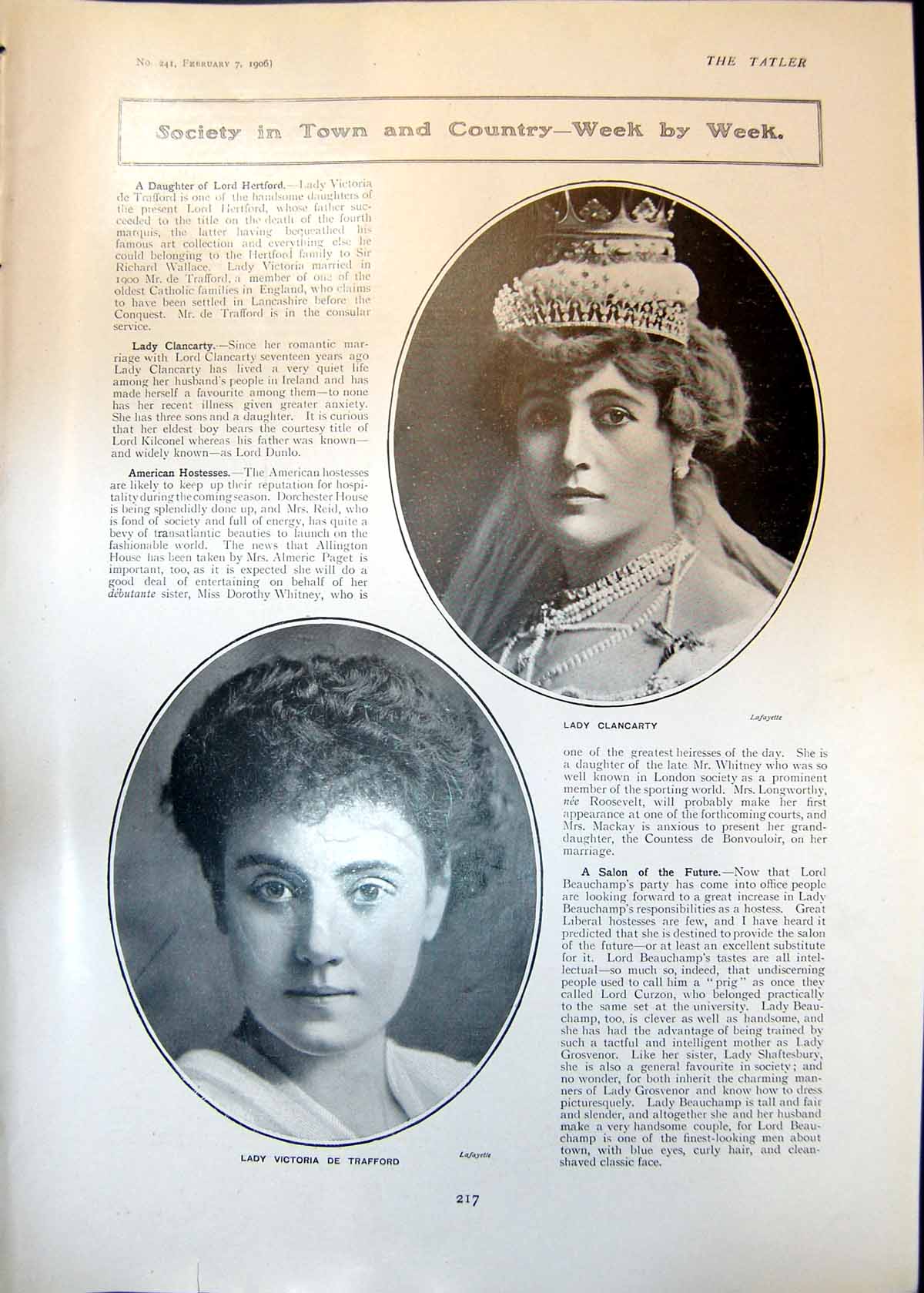 Old Lady Clancarty Lady Victoria De Trafford Princess Albert Belgium1