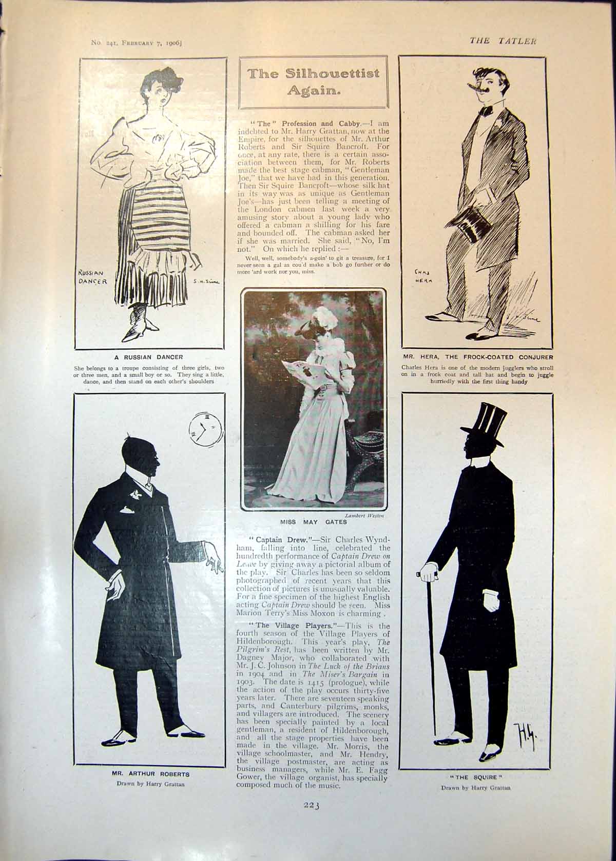 Old May Gates Silhouettist Arthur Roberts Russian Dancer Strategy 190 20th