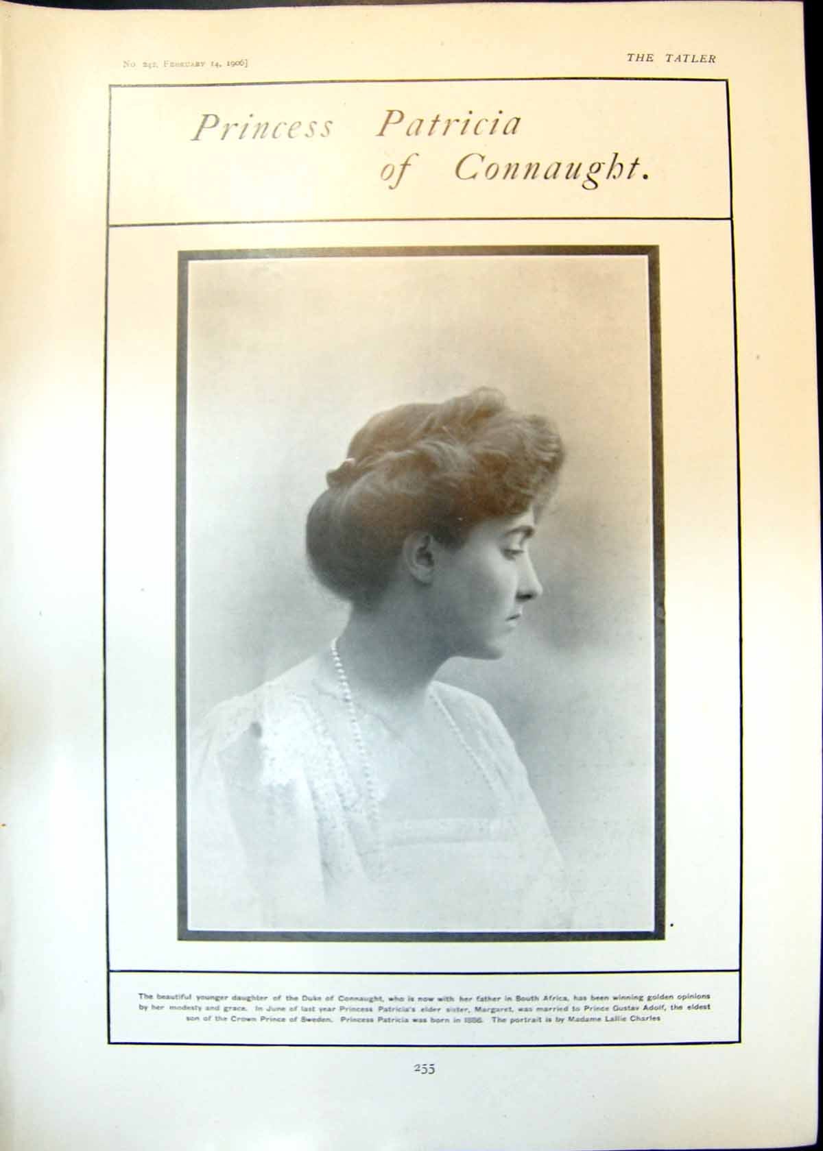 Old Print Princess Patricia Connaught Humour Little Boy Daddy Train 1906 20th