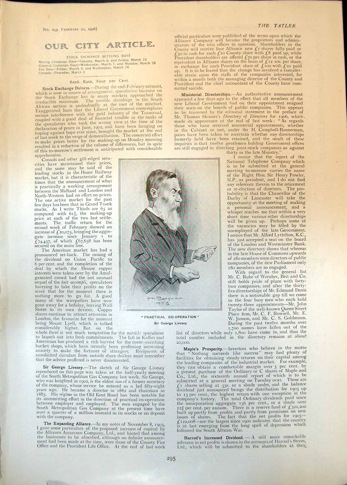 Old Sir George Livesey His Excellency Governor Stock Exchange Drama