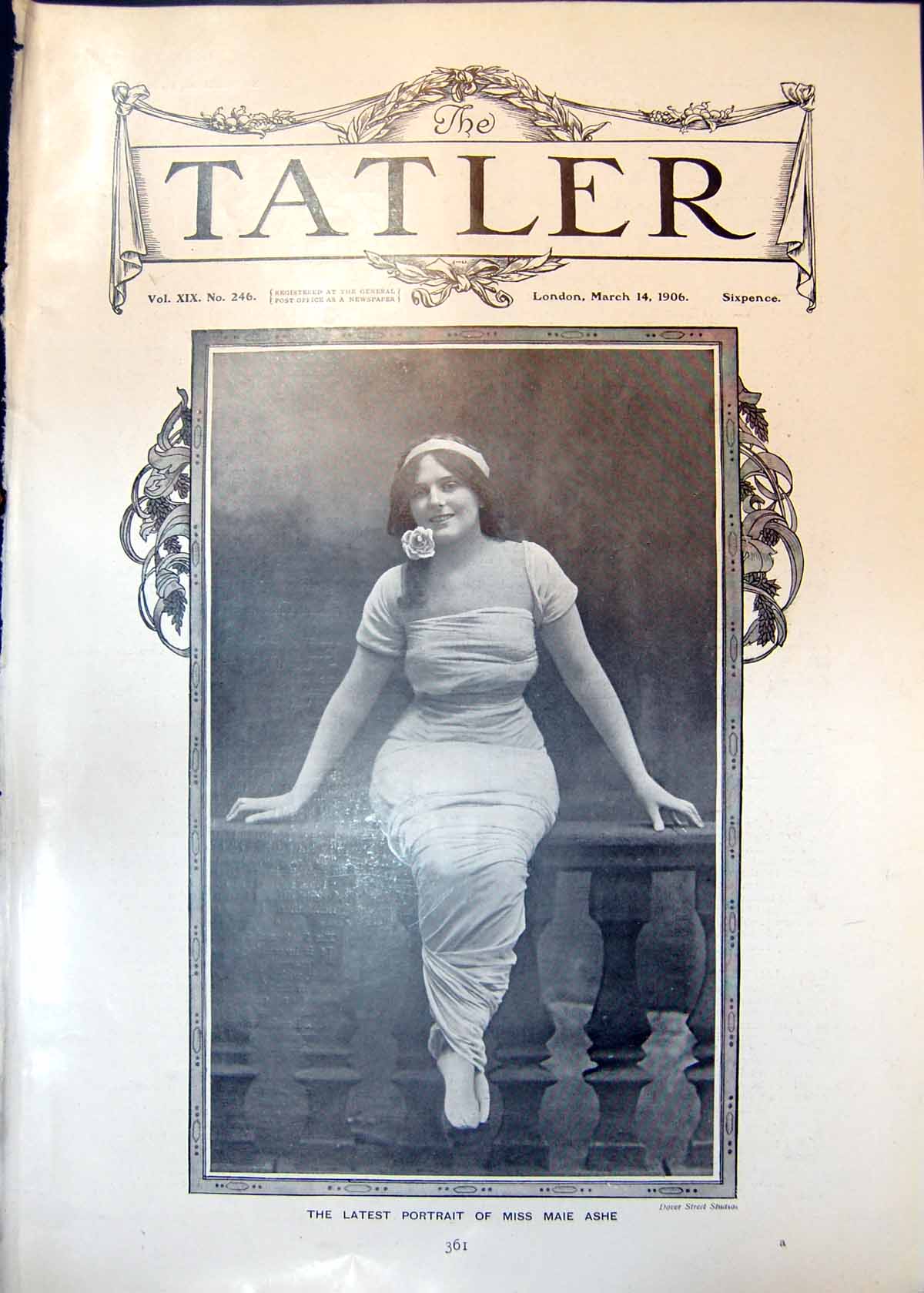 Original Old Antique Print Miss Maie Ashe Duke Mecklenburg-Schwerin 1906 20th