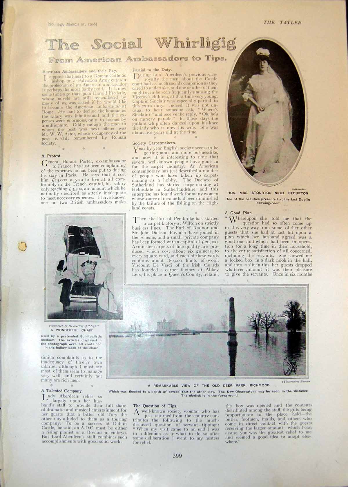 Antique Print Deer Park Richmond Mrs Stourton N Stourton Auntie Willie 1906