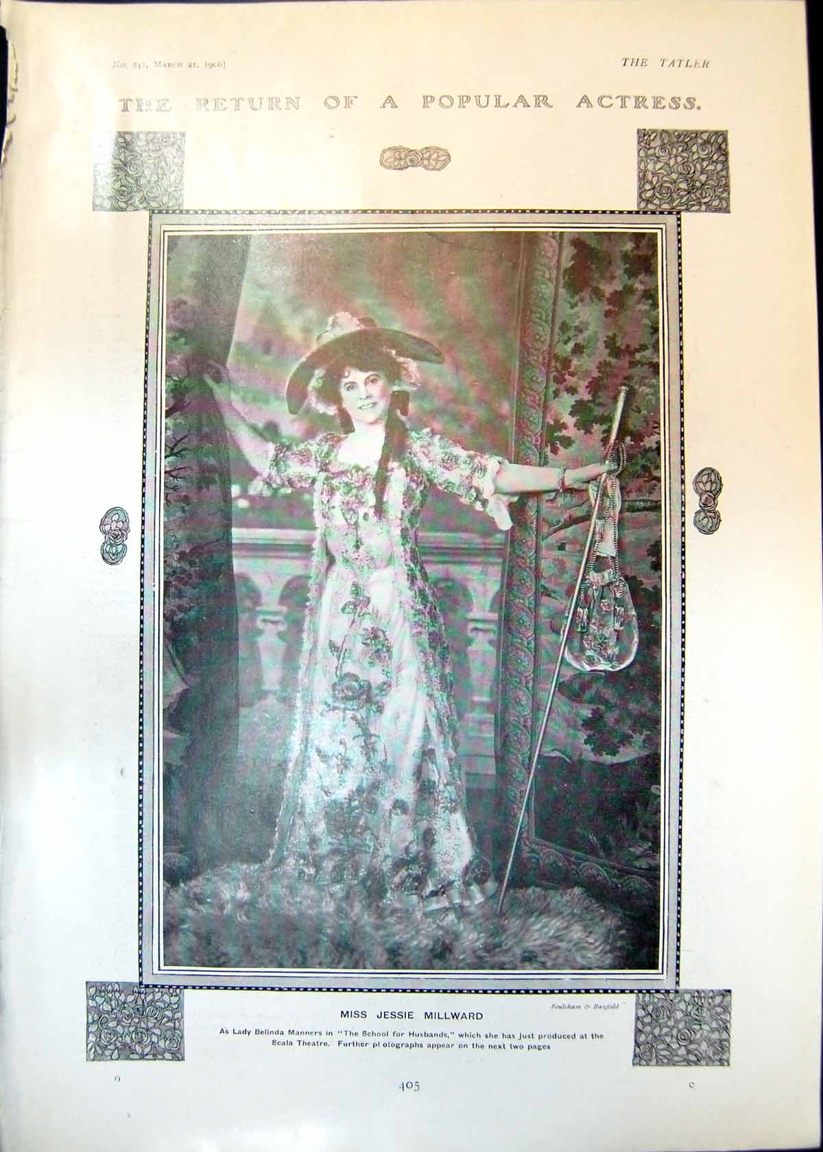 Antique Old Print Jessie Millward School Husbands Mona Oram Frank Cooper 1906