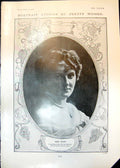 Antique Print Miss Corry Asparagus Restaurants Mr Chamberlain Monocle 1906 20th