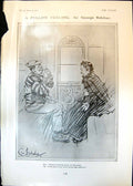 Old Print Fellow Feeling George Belcher Smoking Don Quixote Phil May 1906 20th