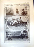 Old Print Spills Steeplechasing Pytchley Hunt Sutton Place Guildford 1906 20th