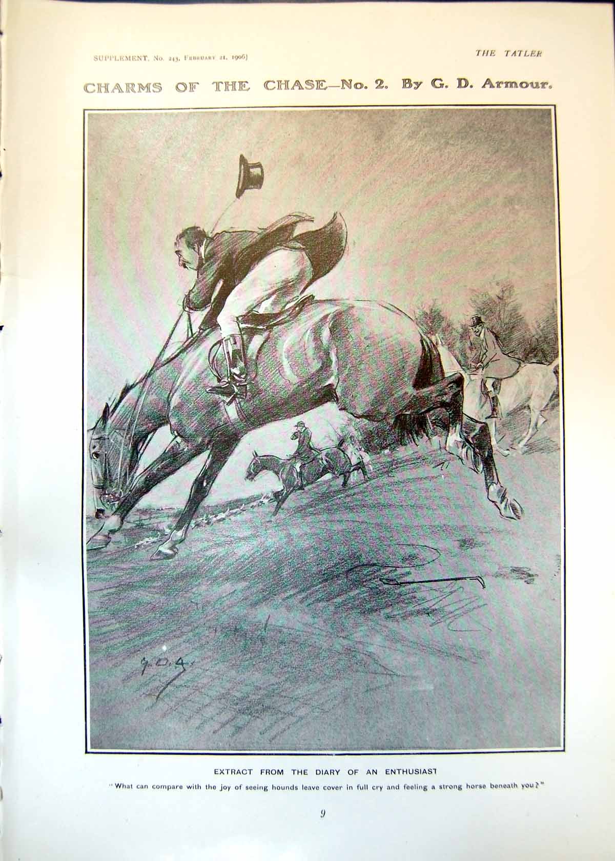 Old Print Charms Chase G Armour Diary Enthusiast Chrystus Car Racing 1906 20th