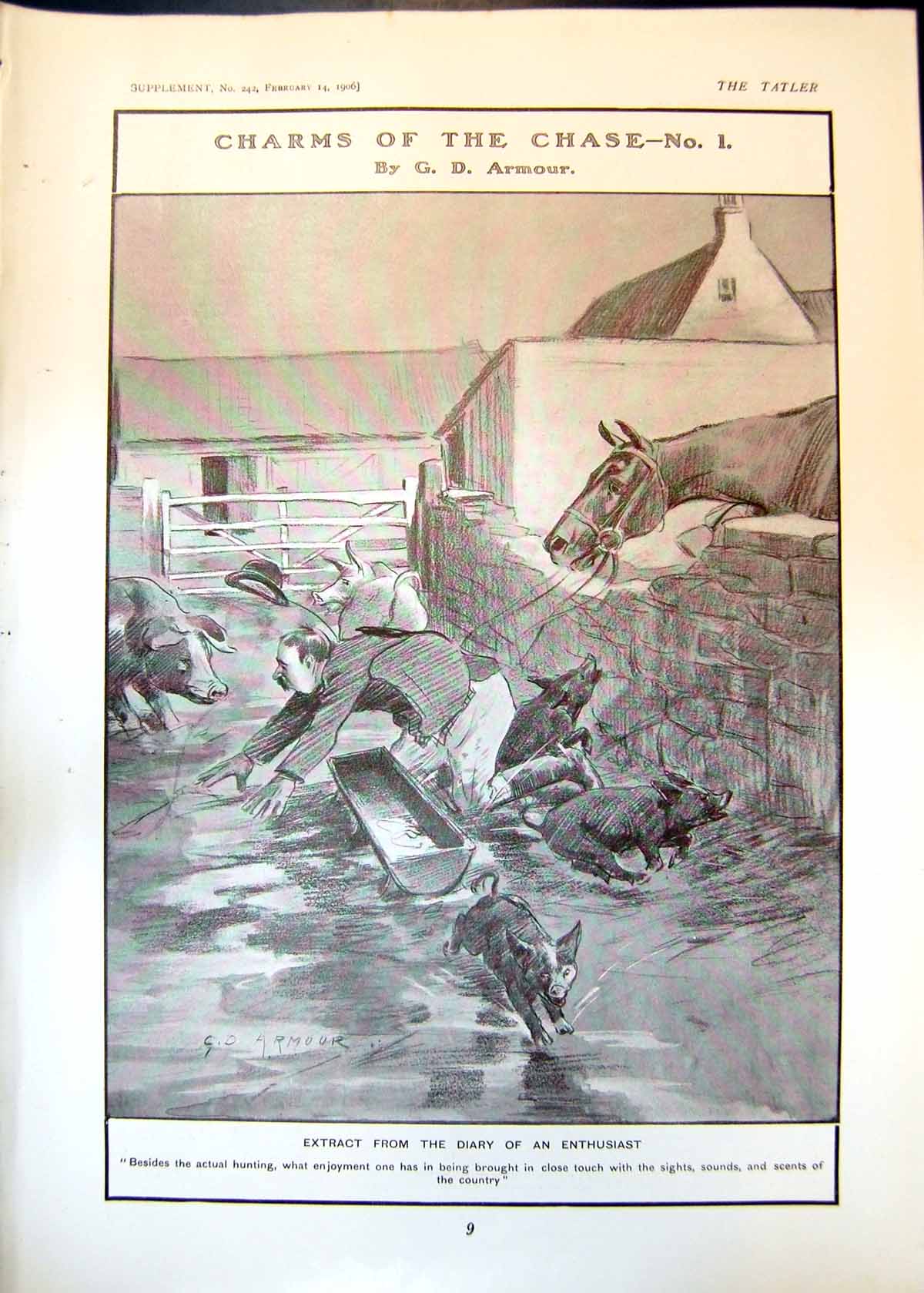 Old Charms Chase G Armour Fall Pigs Trough Charles Jarrott Crossley19 20th