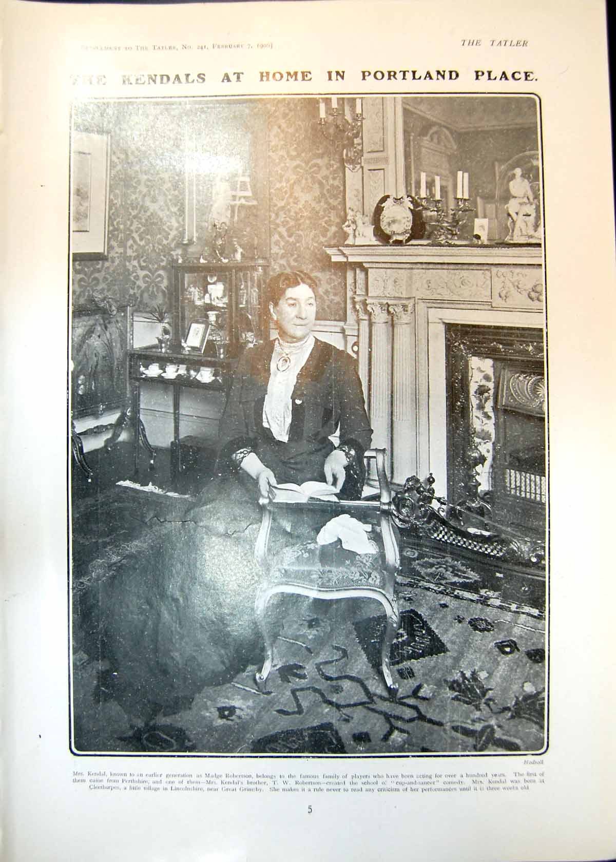 Old Mrs Kendal Portland Place Thirza Norman Rosalind Court Theatre190 20th