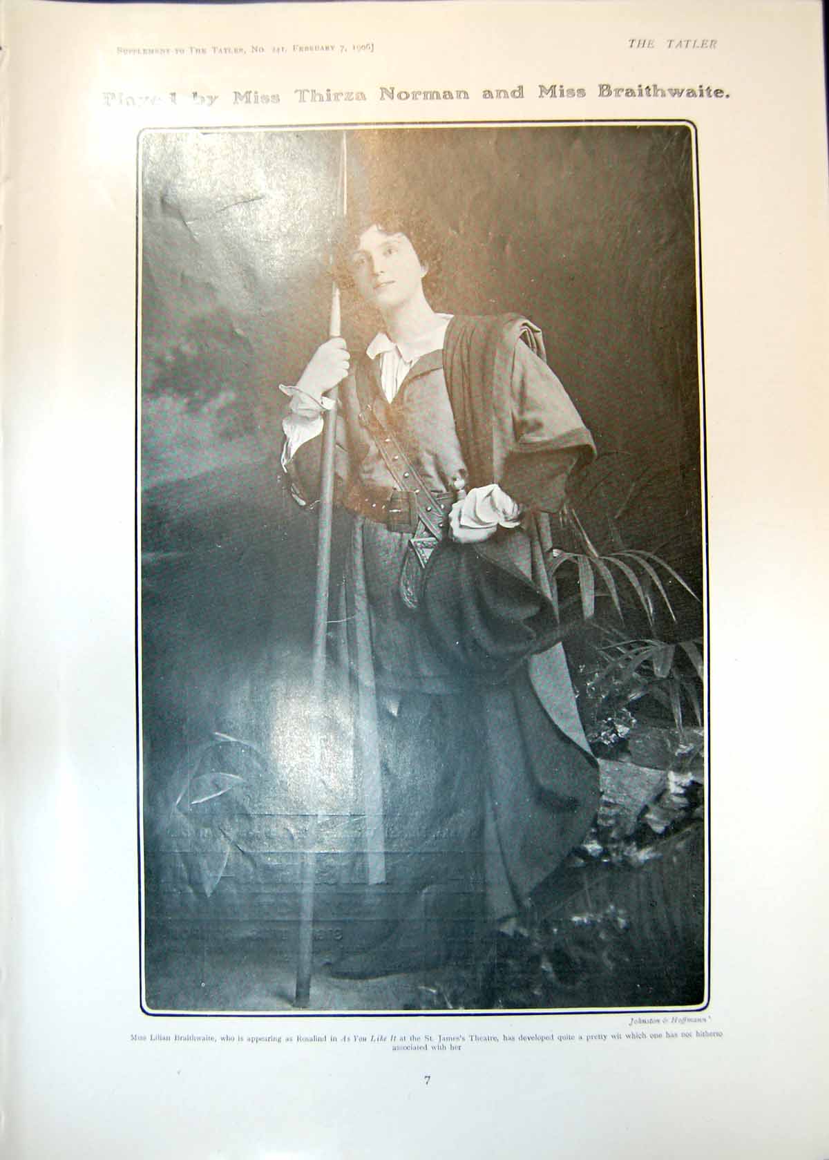 Old Lillian Braithwaite Rosalind As You Like It St James'S Theatre 19 20th