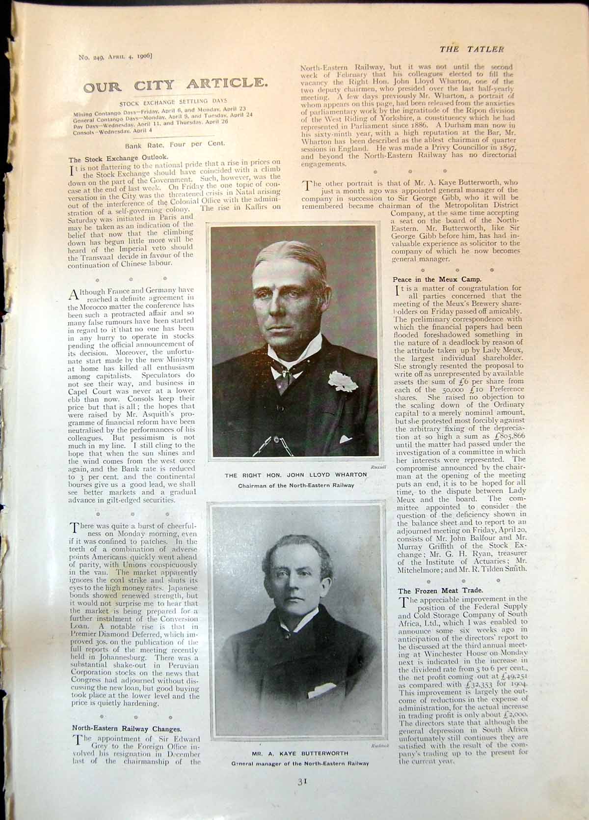 Old Print John Lloyd Wharton A Kaye Butterworth Charles Colin Macrae 1906 20th