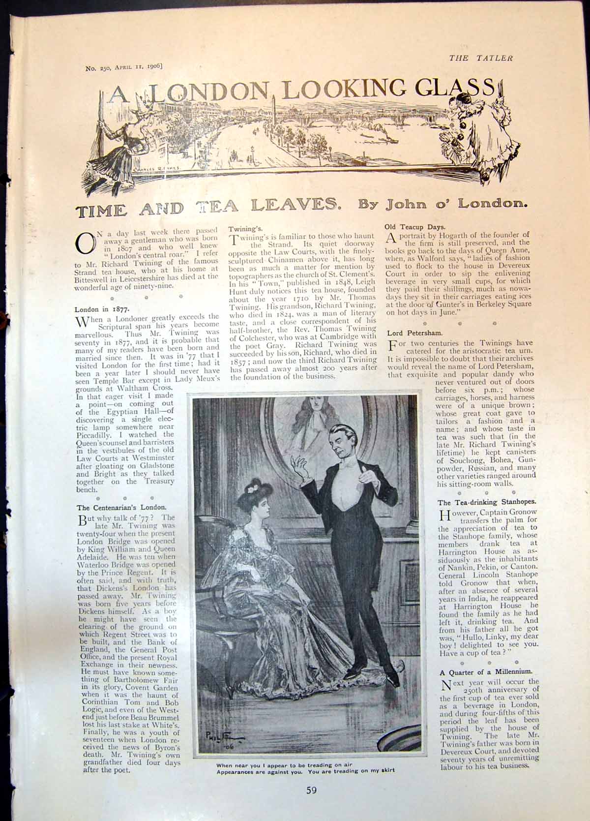 Antique Old Print Lady Gent Treading Skirt New Buffer Motors Cow Catcher 1906