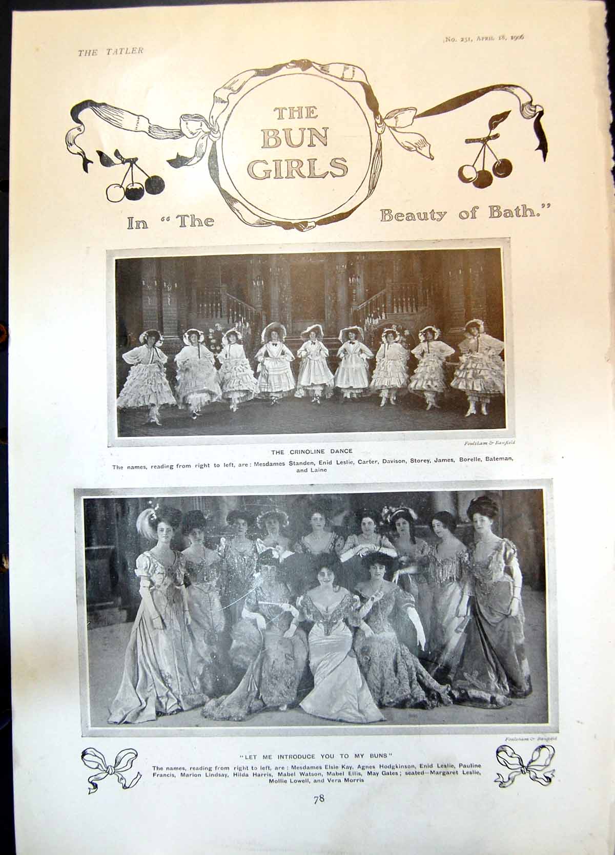 Antique Print Beauty Bath Crinoline Dance Bun Girls Sydney Fairbrother 1906