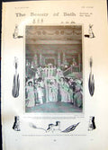 Old Print Beauty Bath Ball Curling Match Kandersteg Crocodile Cairo 1906 20th
