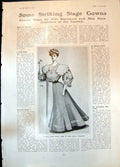Original Old Antique Print Stage Gowns Worn Muriel Beaumont Nora Greenlaw 1906