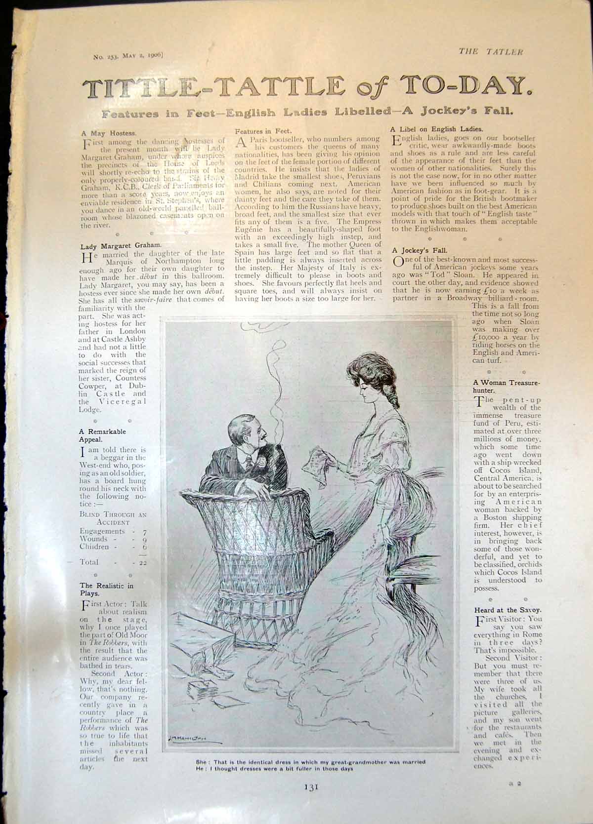 Old Humour Gent Lady Dress Same Great Grandmothers Wedding Dress1906 20th