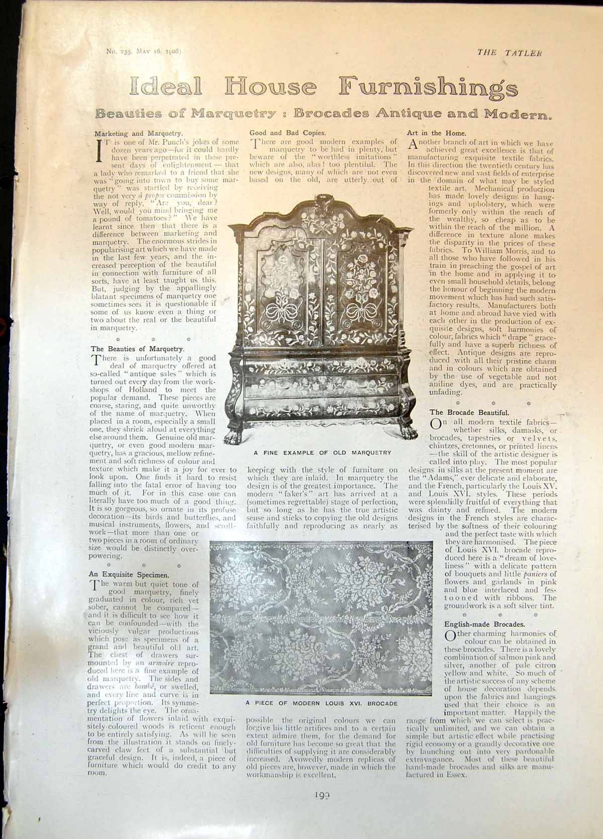 Antique Print Marquetry Furniture Louis Xvi Brocade Daimler Hooper Body 190