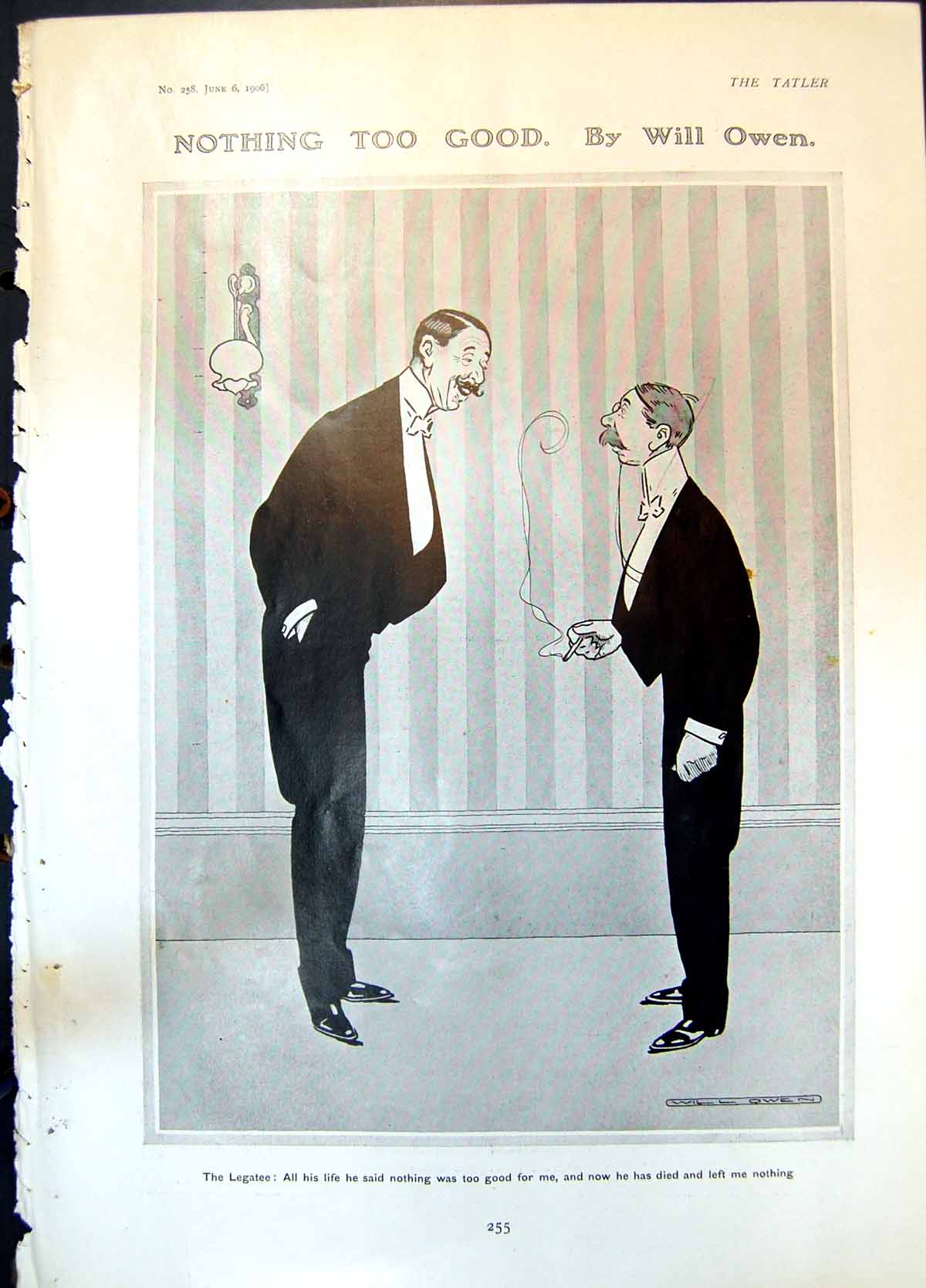 Antique Old Print Nothing Too Good W Owen Legatee May Harrison M Bouvier 1906