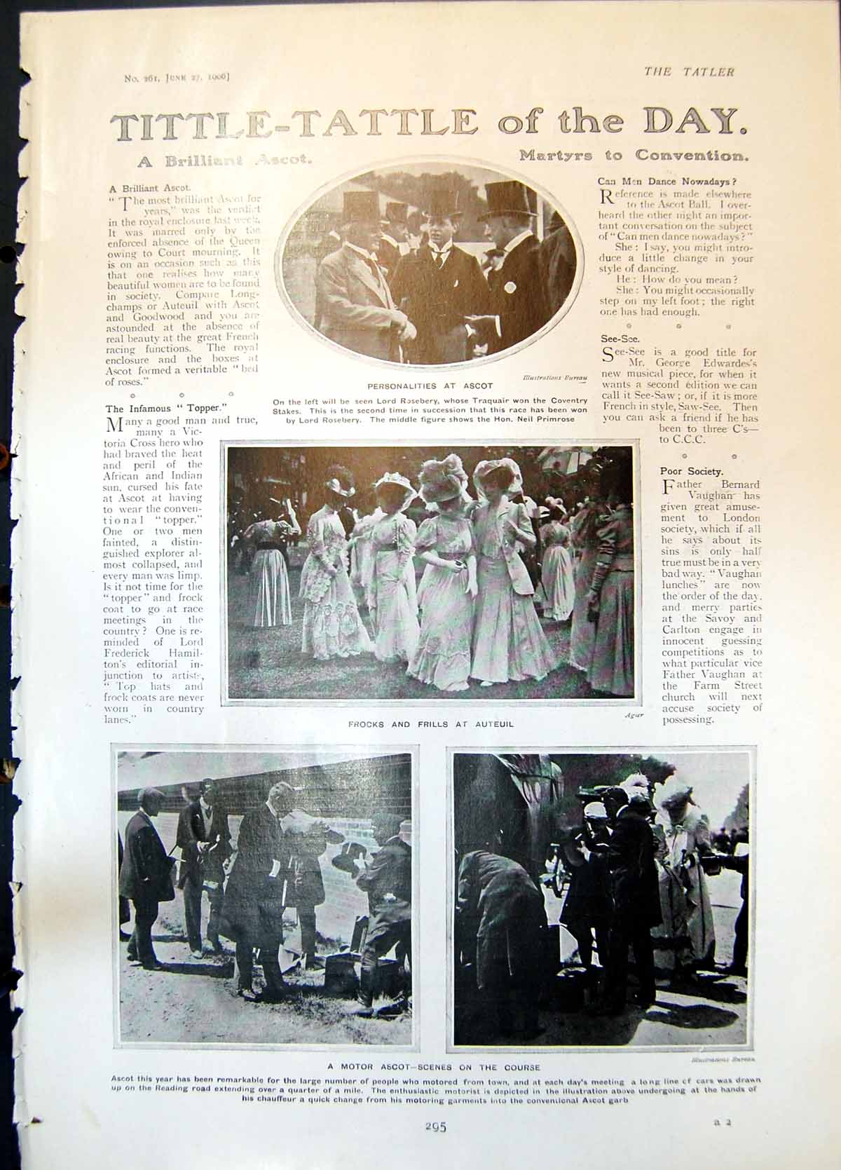 Old Ascot Lord Rosebery Traquair Frocks Frills Auteuil Motor Ascot 19 20th