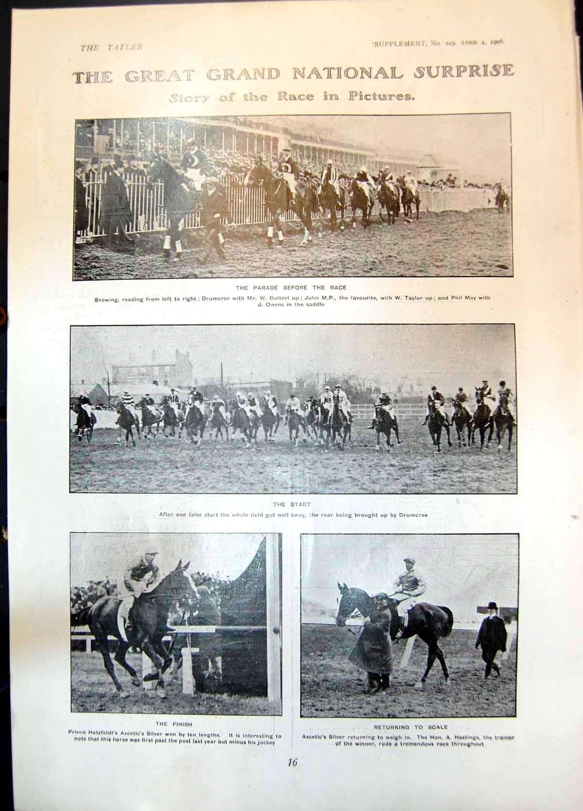 Old Grand National Parade Start Winner Ascetics Silver A Hastings 190 20th