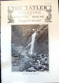 Original Old Antique Print Trout Fishing In Kerry Hills Waterfall 1906 20th